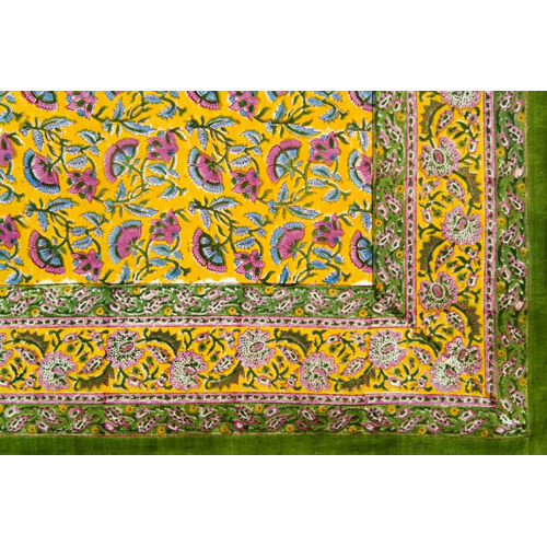 Rapid Hand Block Printed Bed Cover