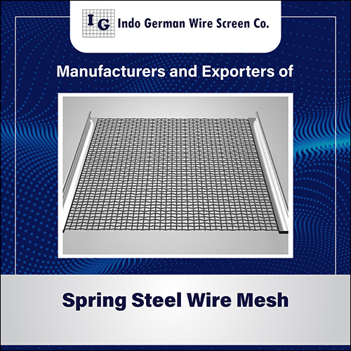 Spring Steel Wire Mesh - Stainless Steel, Polished Surface, Silver Color | High Tensile Strength, Rust Proof, Crimped Wire Design, Versatile Applications