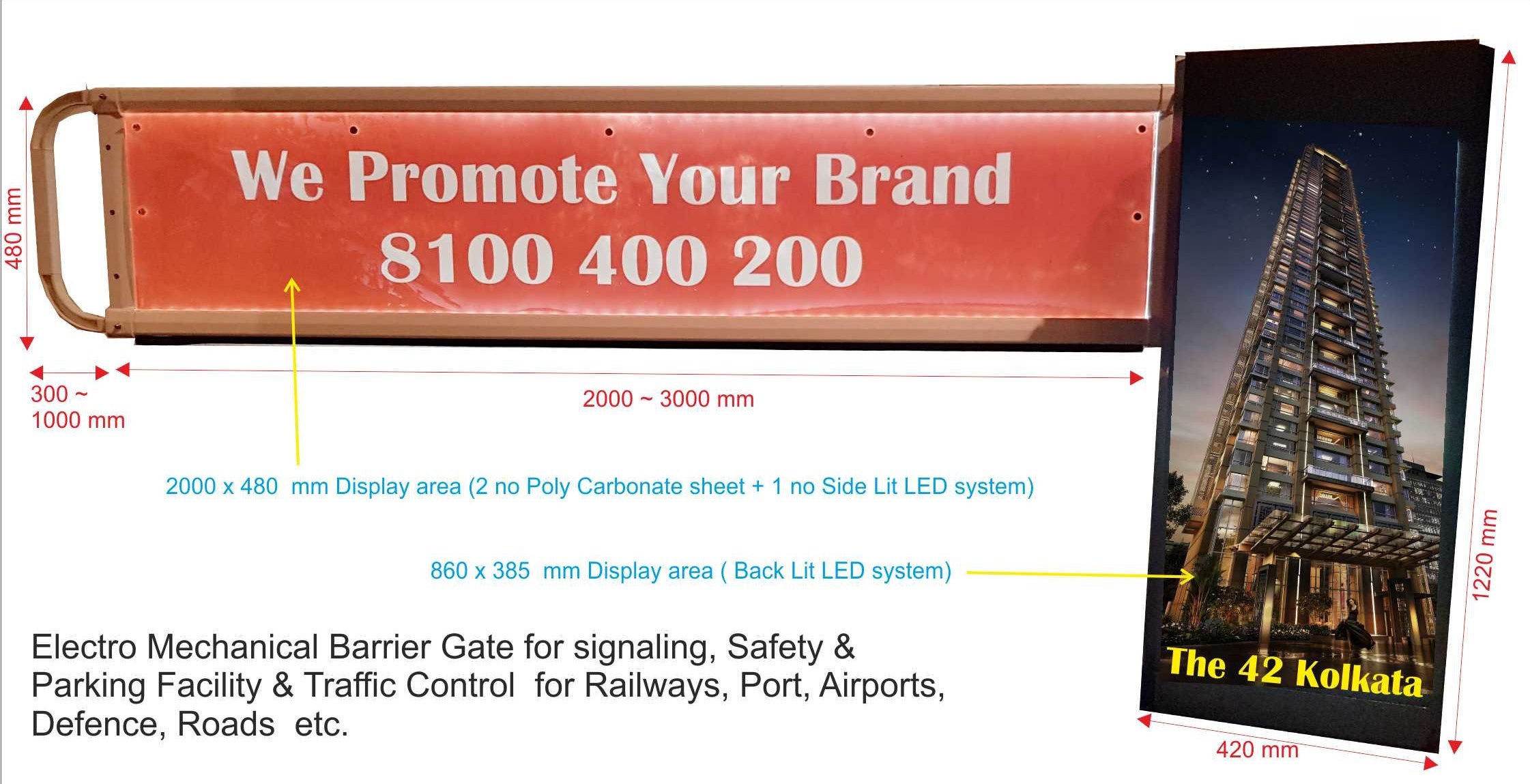 Automatic Boom Barrier - Yellow Finish | Pedestrian Safety Feature, 220v Power Supply, Fully Automatic Operation
