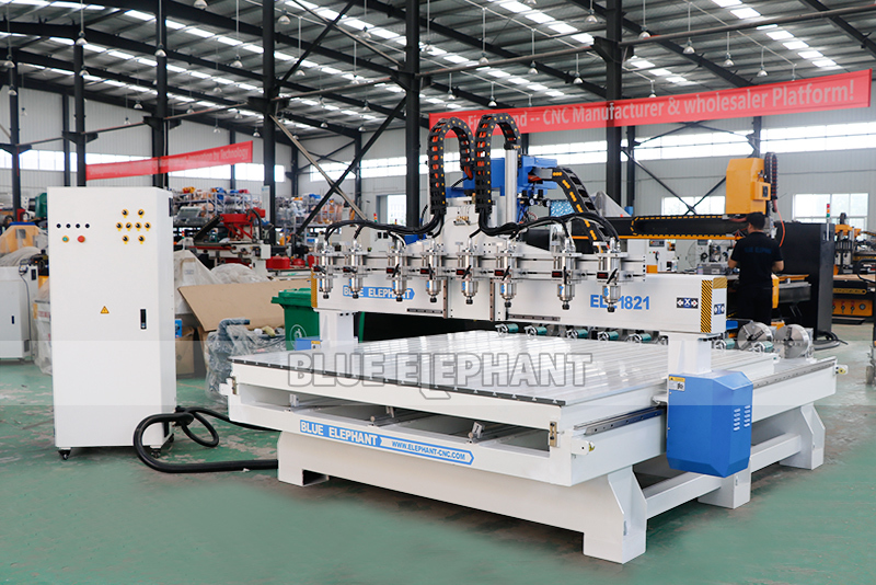 Multi-spindle Cnc Router Machine - 1820x2100mm, Automatic Tool Change With 8 Rotary Devices, 4 Axis Customization, Advanced Dsp Control System And High-efficiency Ac Motor