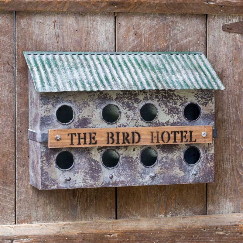 Galvanized Bird House Height: 14.25 Inch (In)