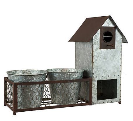 Galvanized Bird House Height: 14.25 Inch (In)