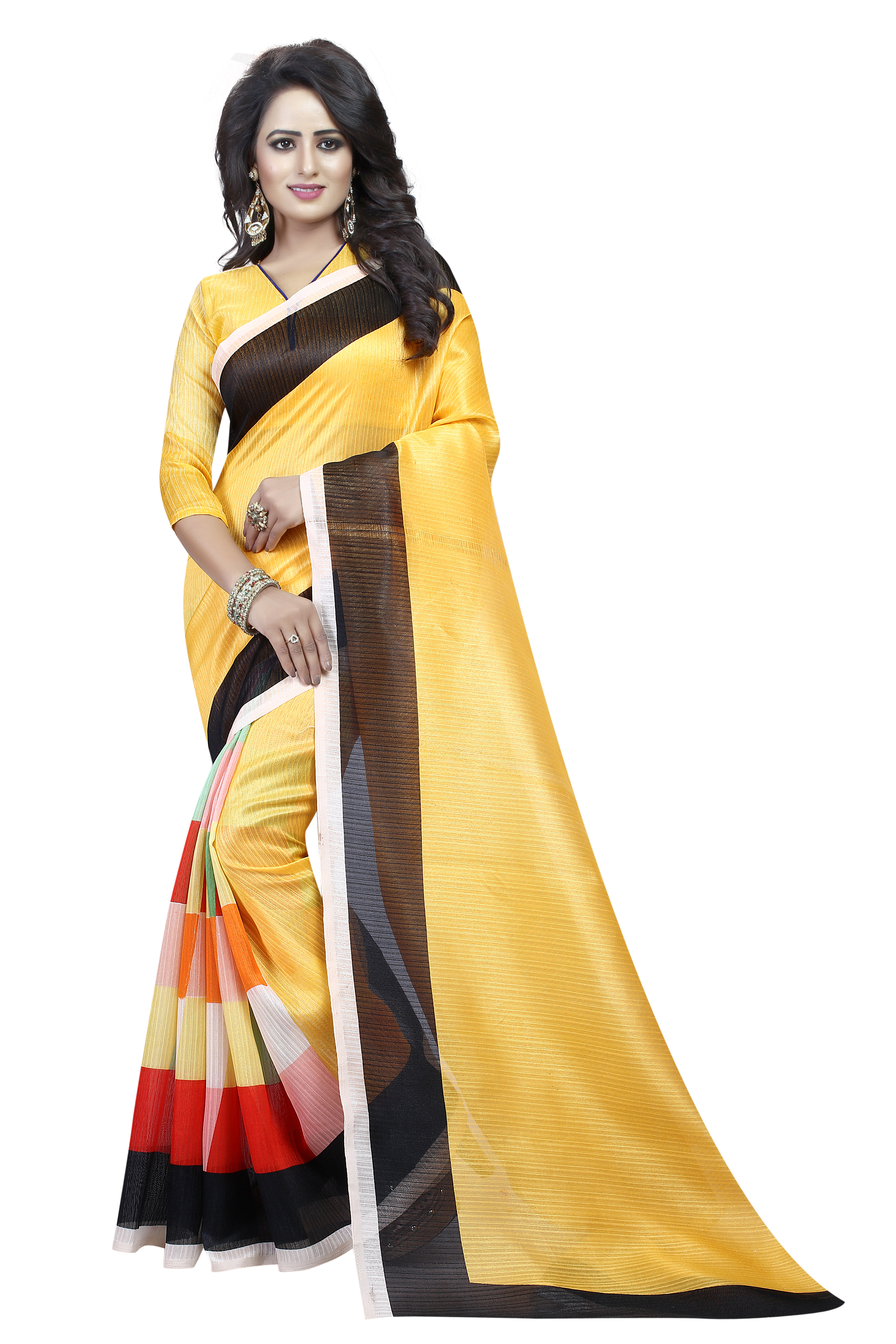 Beautiful Printed Bhagalpuri Sarees - Bhagalpuri Silk, Length: 5.5 Mtr, Blouse Length: 0.8 Mtr | Colors: Blue, Pink, Yellow, Fabric Type: Art Silk, Cotton Silk, Pattern: Printed, Seasons: Rainy, Spring, Summer, Winter