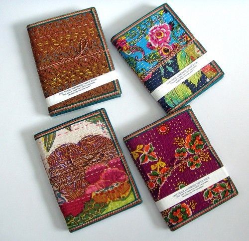 Kantha Diaries - Handmade Seed Paper And Fabric With 120-200 Pages | Customizable Size And Color, Classical And Modern Style, Hand Embroidered Cover