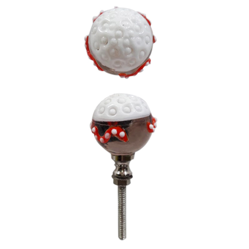 व्हाइट ग्लास डोर नॉब