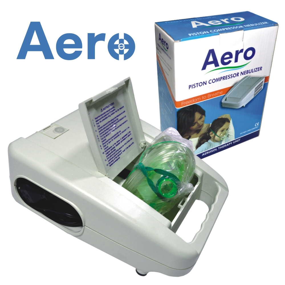 Aero Nebulizer Machine - Oil Free Piston Compressor, 207x273x97 Mm, 2.2 Kg Weight | Portable Soft Mist Inhaler, Continuous Use, Effective Medication Delivery
