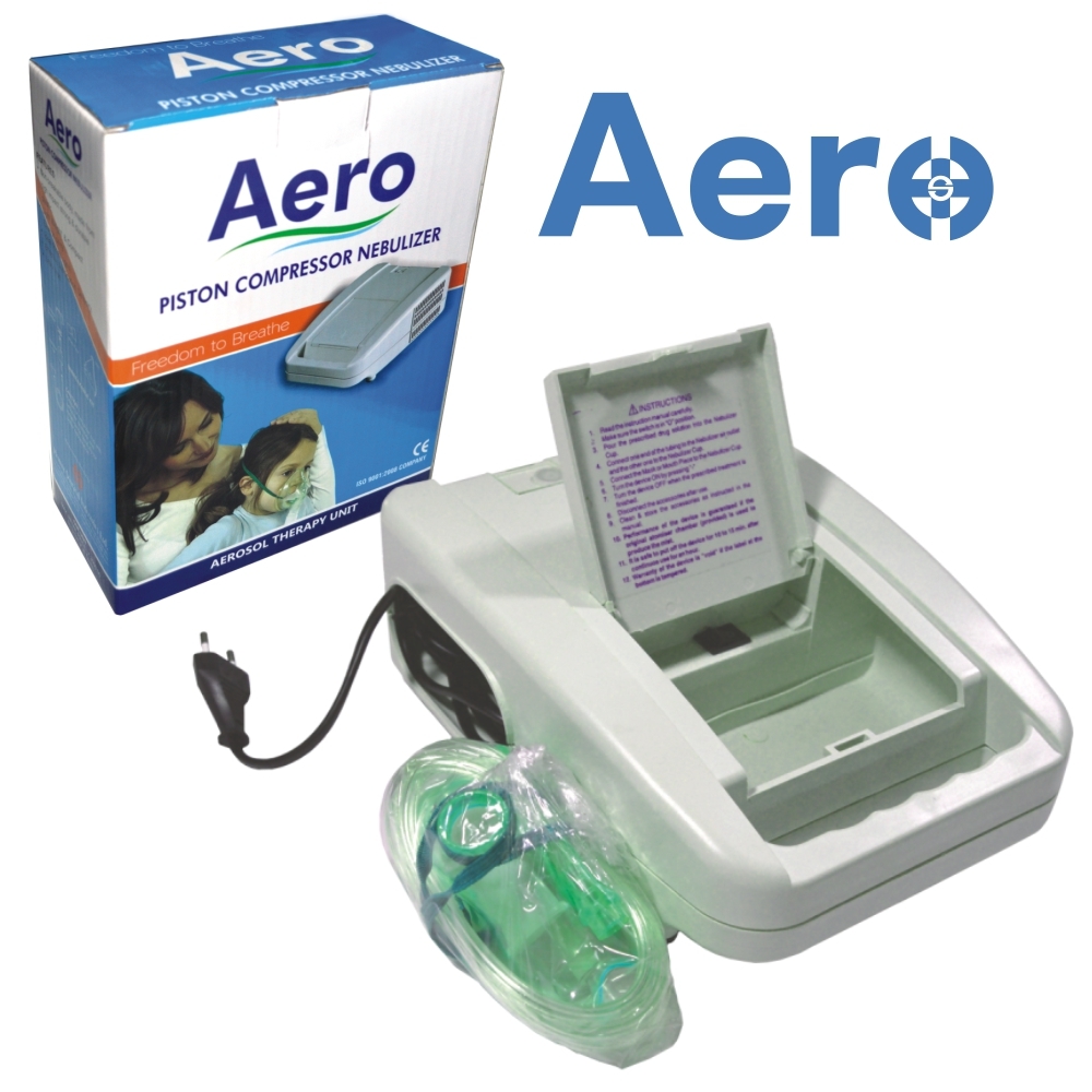 Aero Nebulizer Machine - Oil Free Piston Compressor, 207x273x97 Mm, 2.2 Kg Weight | Portable Soft Mist Inhaler, Continuous Use, Effective Medication Delivery