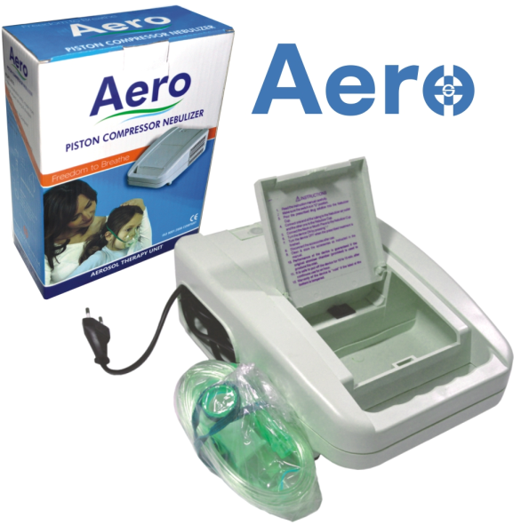 Aero Nebulizer Machine - Oil Free Piston Compressor, 207x273x97 Mm, 2.2 Kg Weight | Portable Soft Mist Inhaler, Continuous Use, Effective Medication Delivery