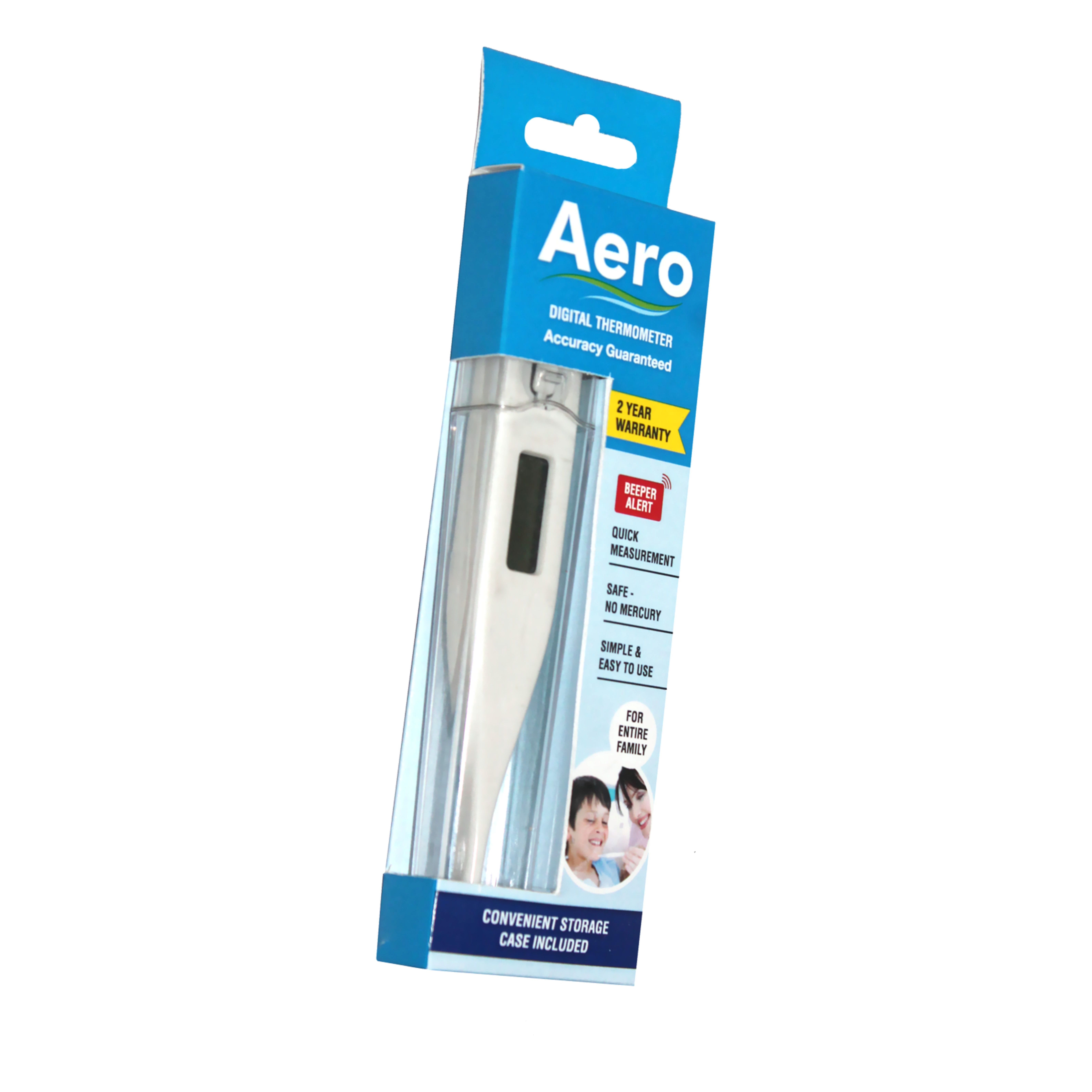 Digital Thermometer - Plastic, Fast Reading In 60 Seconds | Accurate Memory Function, Lcd Display, Low Power Consumption, Ideal For Family Use
