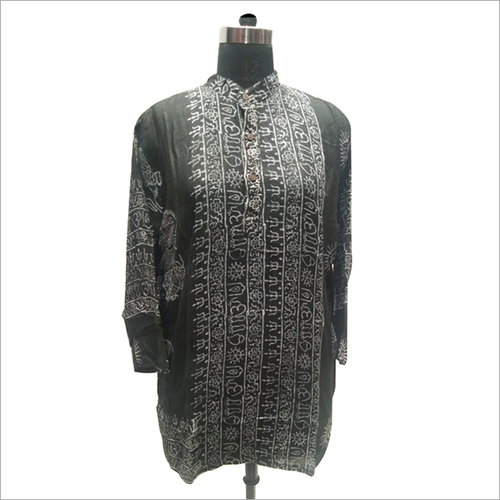 Cotton Ladies Kurties - Xl And Xxl Sizes, Black Color With Bead Decoration | Breathable, Washable, Full Sleeves For Spring And Summer