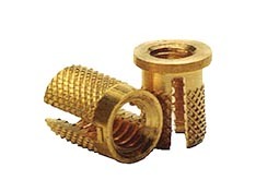 Brass Threaded Inserts - 2-20 MM, Golden Round Shape with Welding Connection and CNC Machining