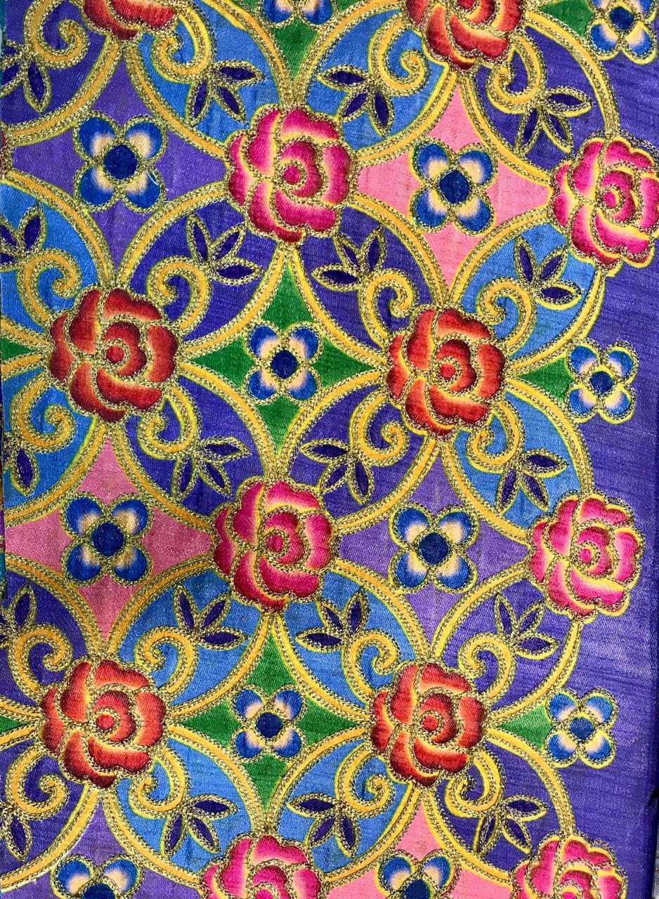 Digital Printed Fabric With Embroidery Work