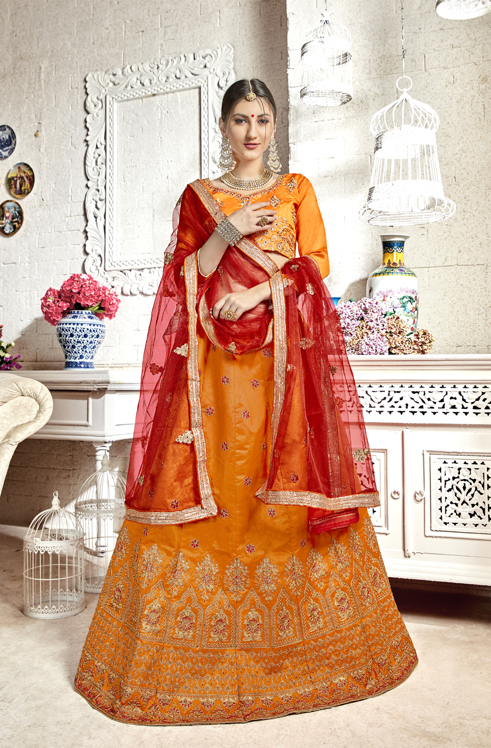 Bridal Lehenga Choli - Color: As Per Image