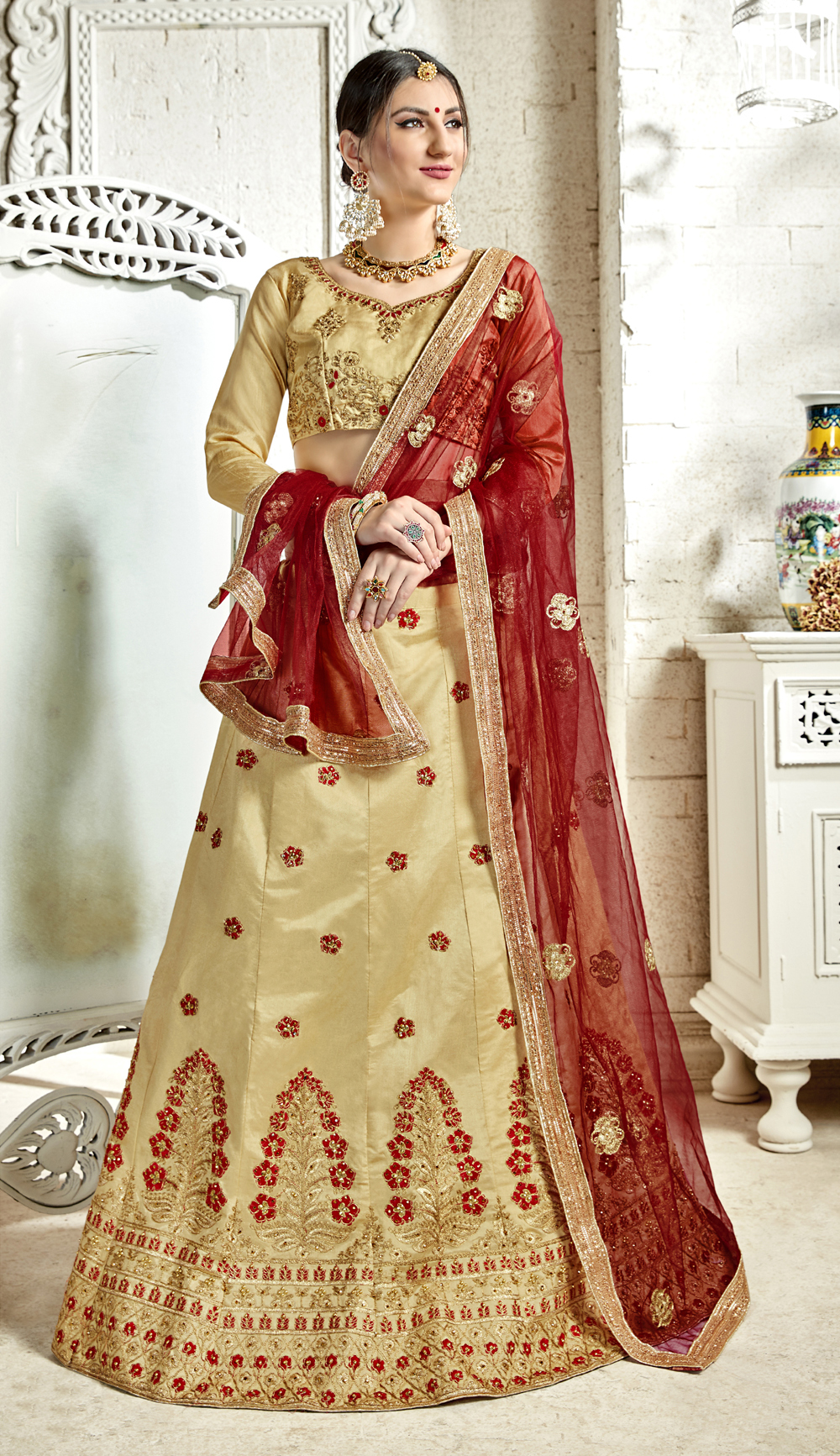 Bridal Lehenga Choli - Color: As Per Image