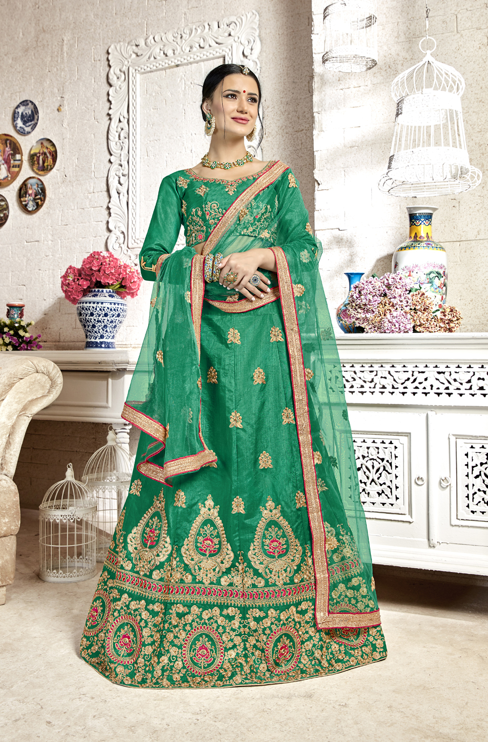Bridal Lehenga Choli - Color: As Per Image