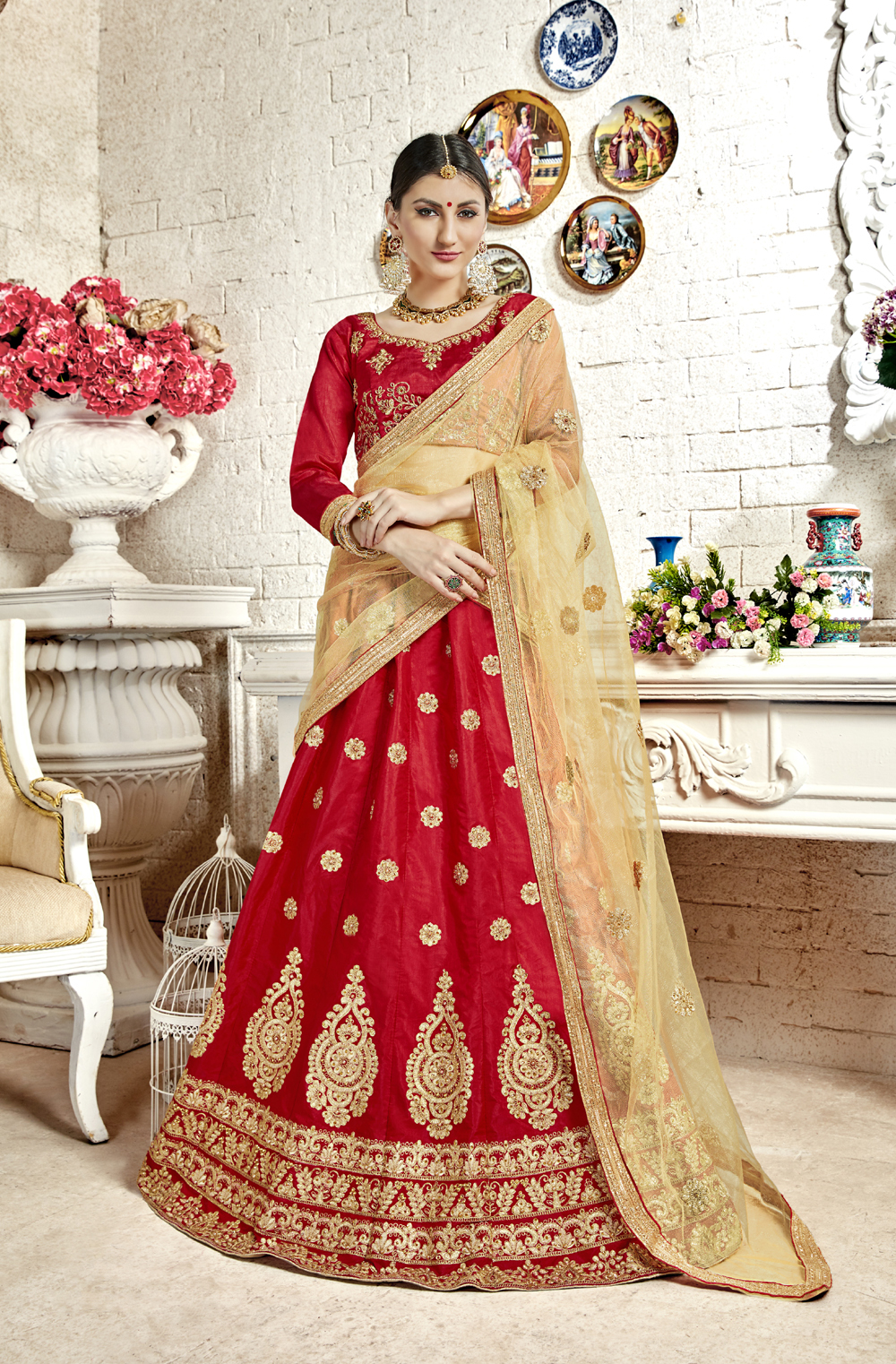 Bridal Lehenga Choli - Color: As Per Image