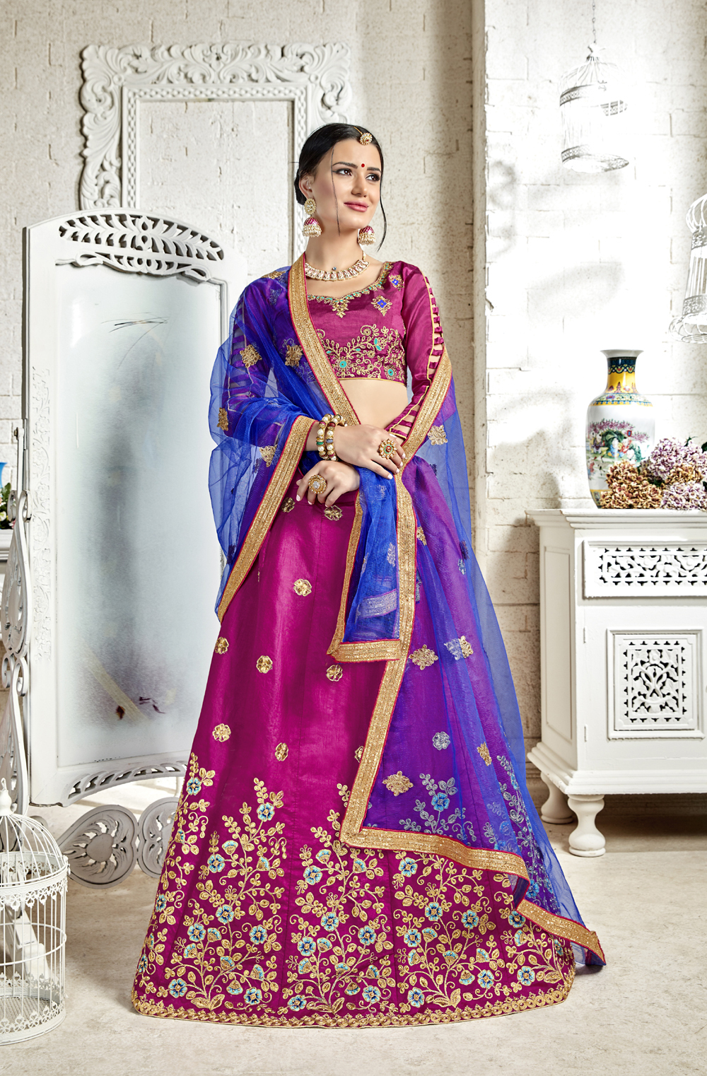 Bridal Lehenga Choli - Color: As Per Image
