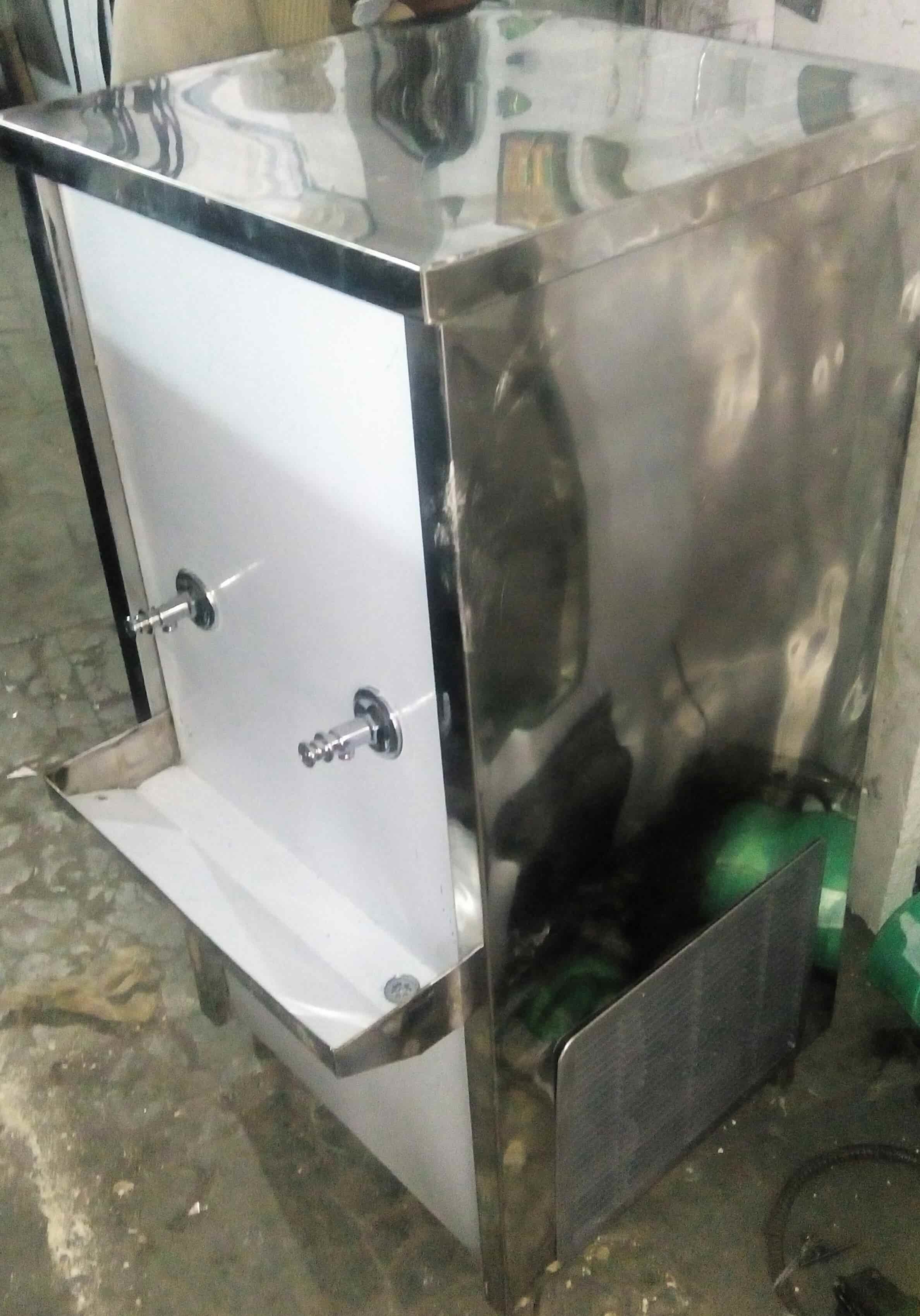 Stainless Steel Water Cooler - 24x20x50 Inch, 40 Litre Cooling & 100 Litre Storage Capacity, Silver Finish