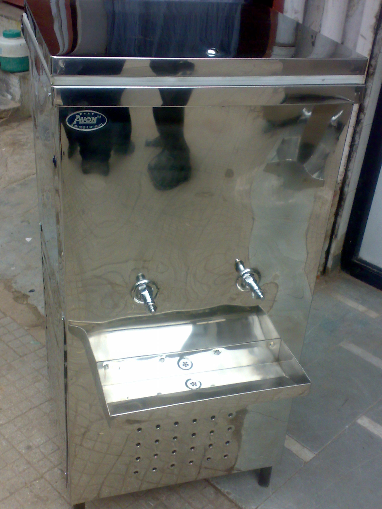 Stainless Steel Water Cooler - 24x20x50 Inch, 40 Litre Cooling & 100 Litre Storage Capacity, Silver Finish