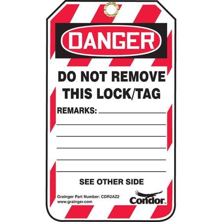 Lockout Tags - PVC Material, 77mm x 138mm Size, Red and White Color, 3mm Thickness | Customized Logo, Standard Pattern Printed Design, Industrial Use