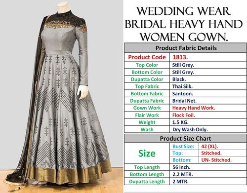 WEDDING WEAR HEAVY HANDWORK GOWN