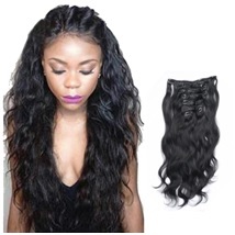 Natural Black/brown Clip In Extensions