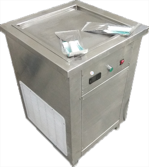 Ice Cream Roll Machine - Stainless Steel, 20 Inch Pan Size , 60 Seconds Cooling Time, Defrost Feature, Includes Temperature Controller, Lockable Wheels