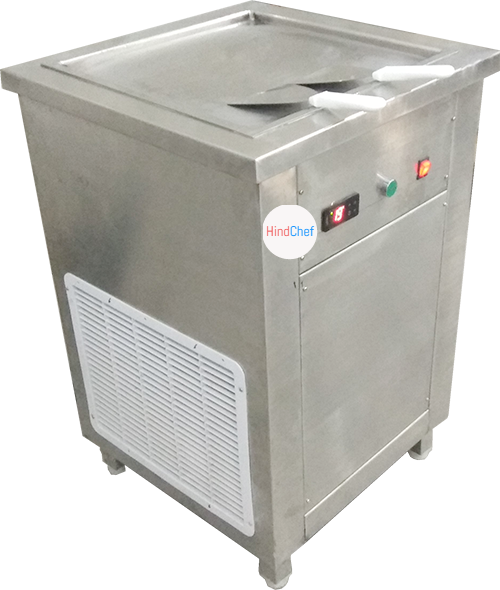 Ice Cream Roll Machine - Stainless Steel, 20 Inch Pan Size , 60 Seconds Cooling Time, Defrost Feature, Includes Temperature Controller, Lockable Wheels