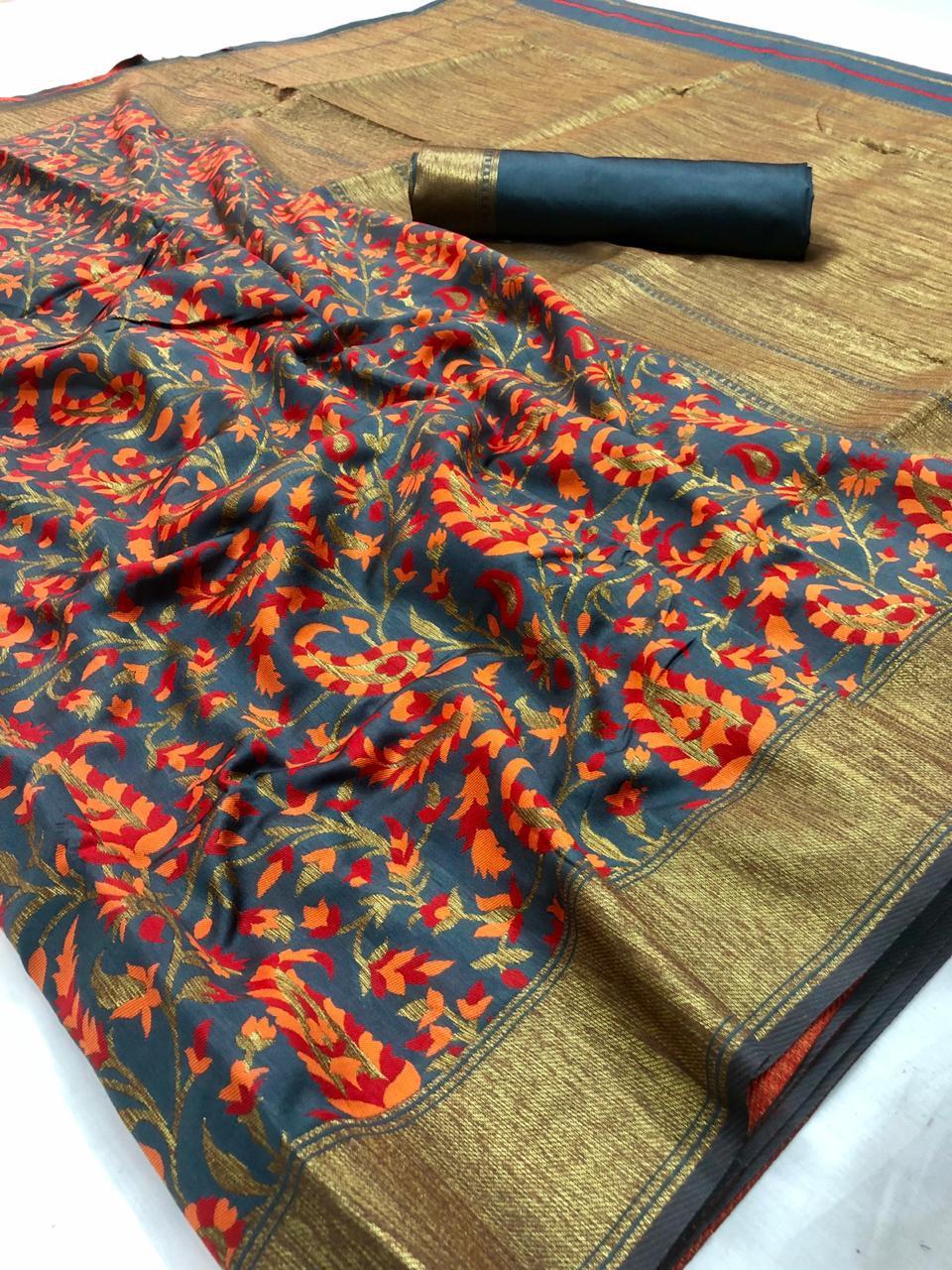 Designer Printed Sarees - Silk Fabric, 5.5 M Length, Royal Blue Color | Party Wear, Includes Blouse Piece, Elegant Printed Work