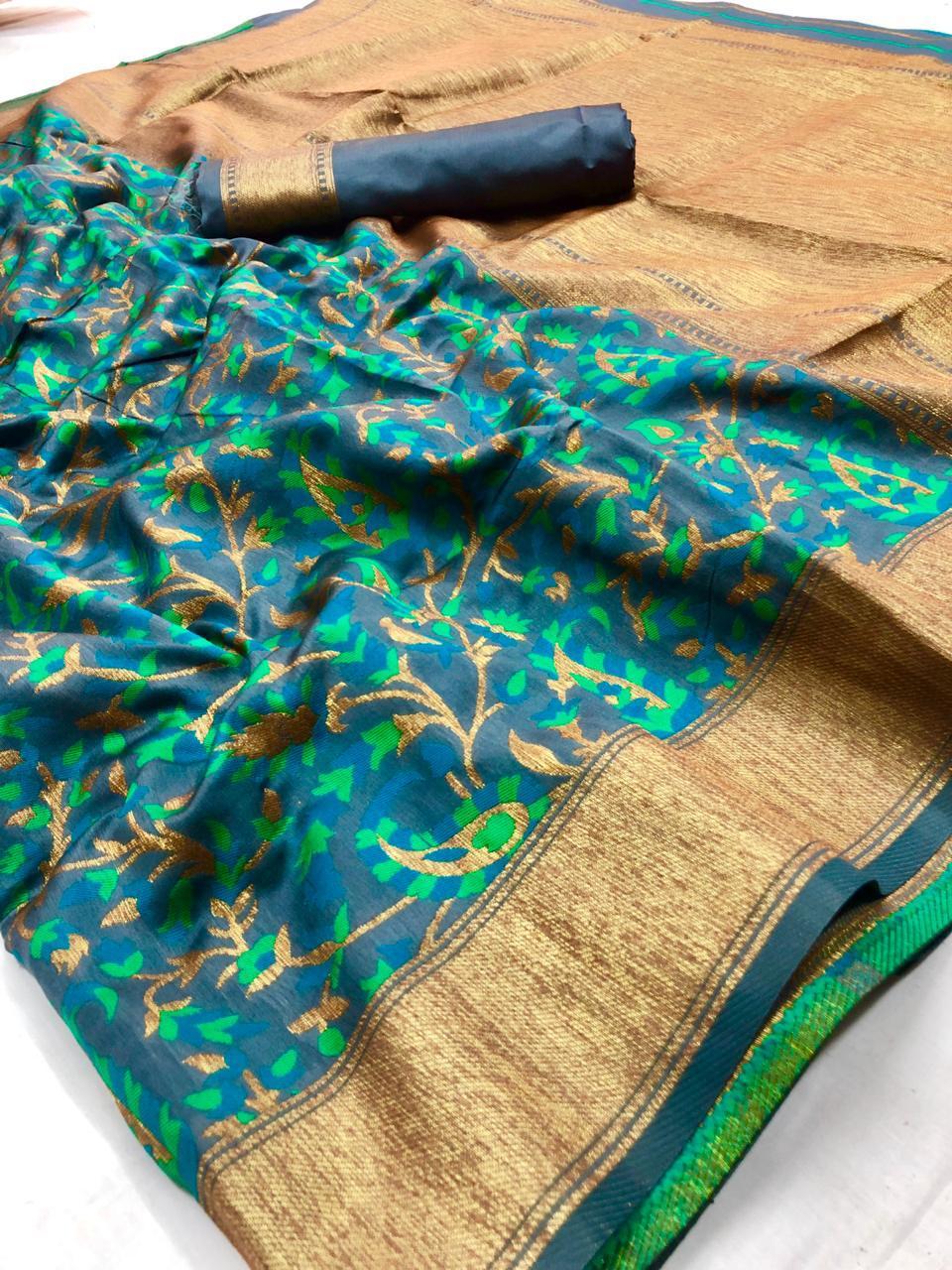 Designer Printed Sarees - Silk Fabric, 5.5 M Length, Royal Blue Color | Party Wear, Includes Blouse Piece, Elegant Printed Work