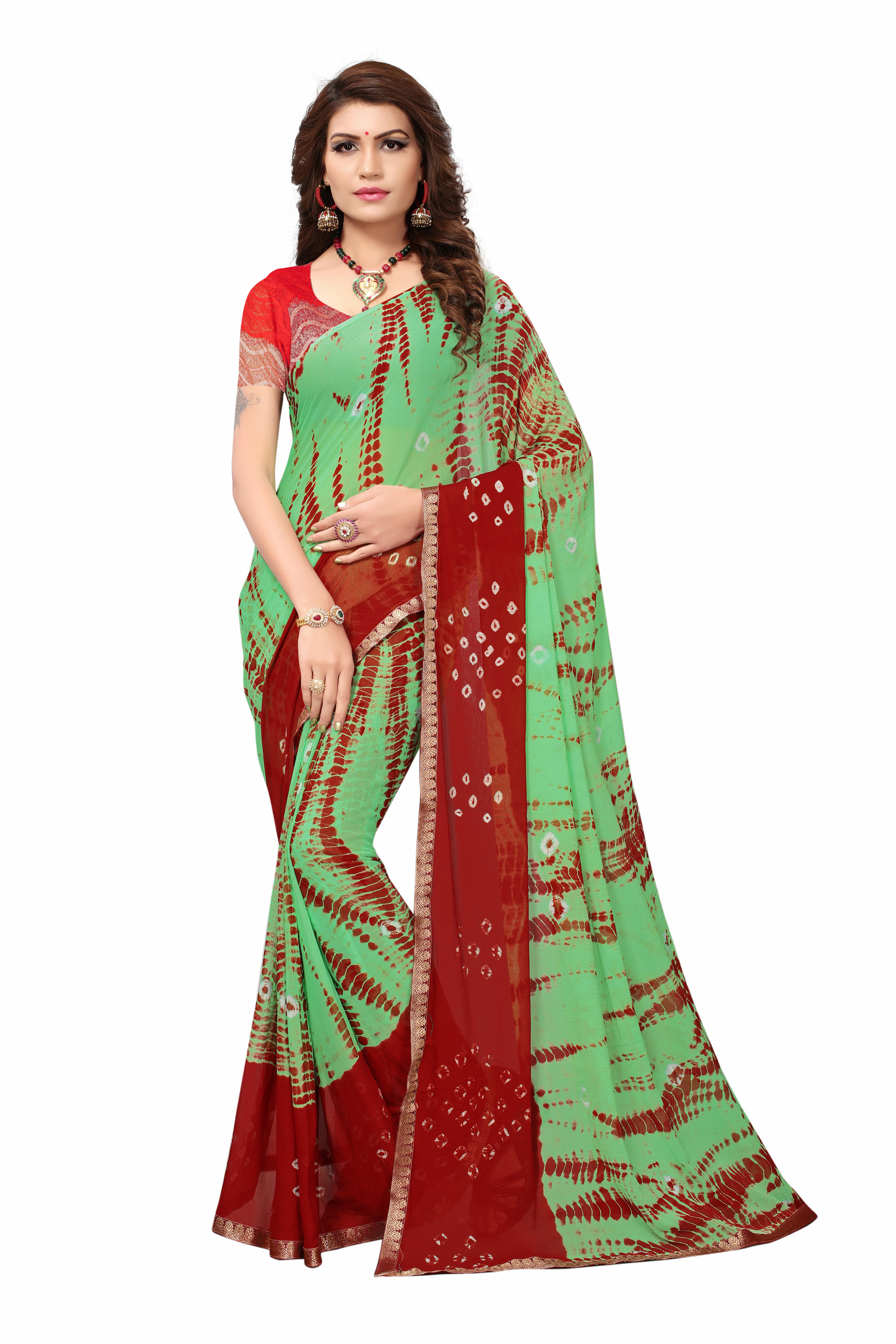 Fancy Printed Chiffon Silk Saree - 5.5 Mtr Length, 0.8 Mtr Blouse | Multi-color, Ideal For Rainy, Spring, Summer, Winter Seasons