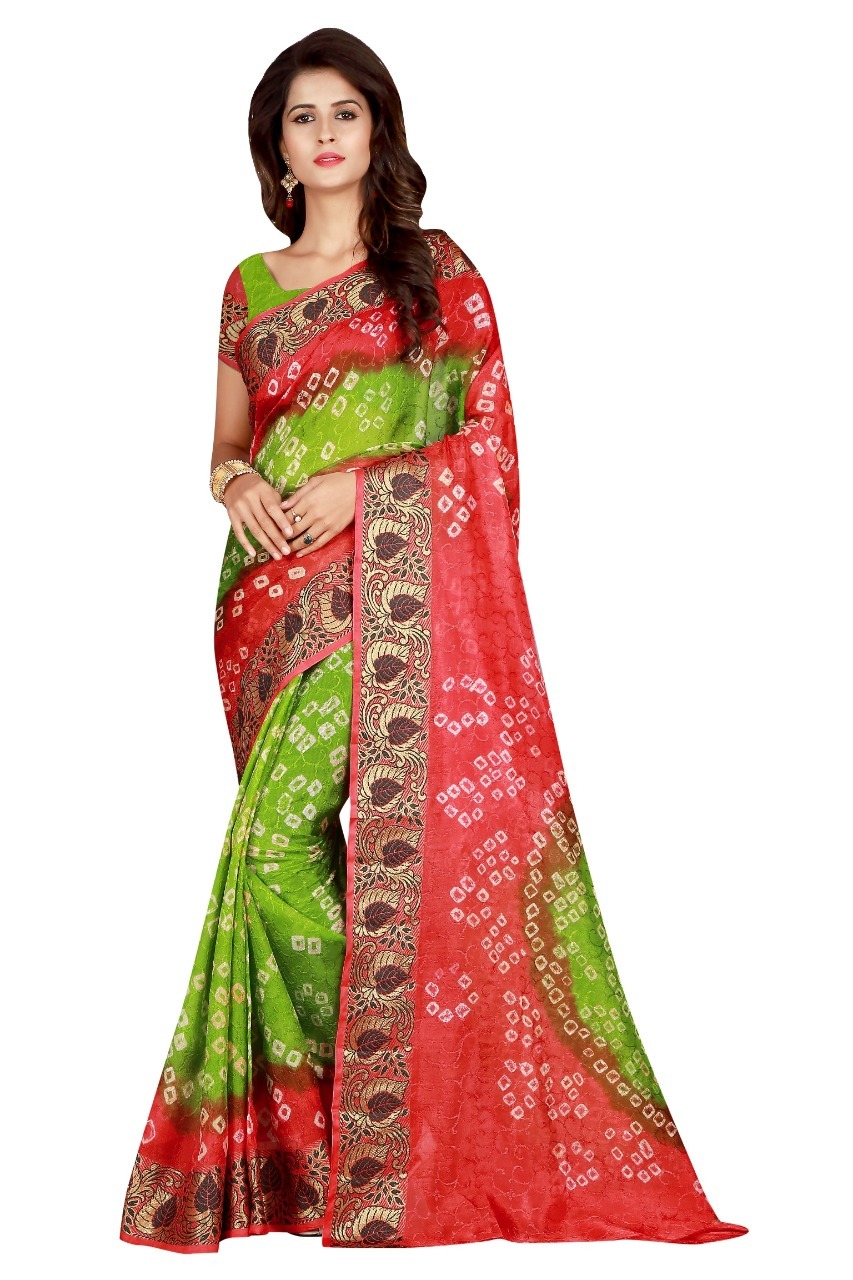 Blue Bandhani Printed Saree