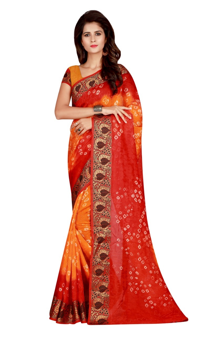 Blue Bandhani Printed Saree