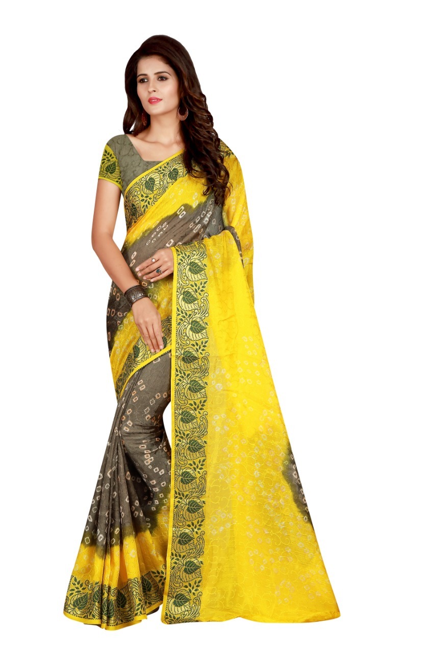 Blue Bandhani Printed Saree