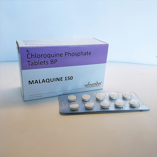 Chloroquine Phosphate Tablet - 150mg, Anti-Malaria Treatment for Malaria and Amebiasis, 10x10 Unit, Suitable for All, Store in Cool & Dry Place