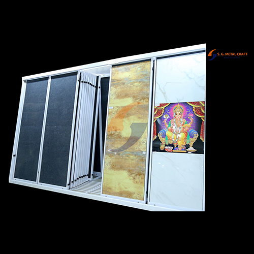 Floor Vertical Sliding Tiles Display Stand
