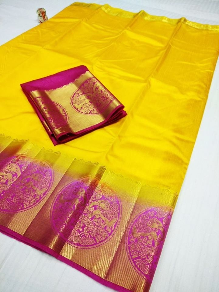 Red Fancy Designer Kanjivaram Silky Saree