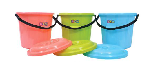 Red Green Orange Plastic Bucket