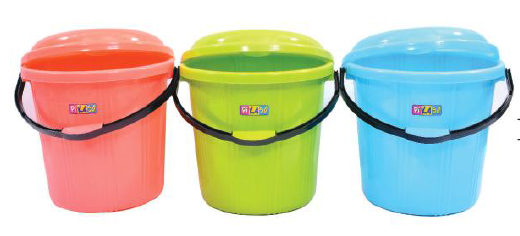 Red Green Orange Plastic Bucket
