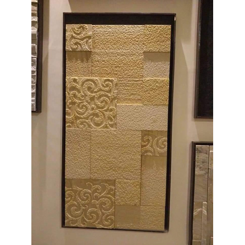 CNC Teak Wood Wall Cladding Sandstone Tile - High Grade Sandstone, Textured Finish, Cream & Brown Tones | Eye-Catchy Patterns, Stain & Crack Resistant