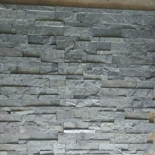 Silver Grey Wall Cladding Slate Stone Tile - High Quality Slate, 12x12 inches, Matt Finish | Antibacterial, Firebrick, Wear-Resistant, Beautifully Carved Pattern