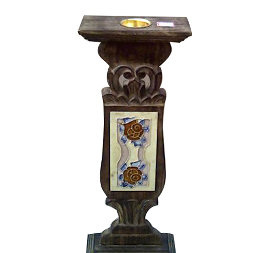 Pillar Candle Holders - Handmade Chemically Treated Wood, Elegant Polished Finish | Termite Resistant, Easy To Clean, Artistic Carved Design