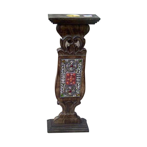 Pillar Candle Holders - Handmade Chemically Treated Wood, Elegant Polished Finish | Termite Resistant, Easy To Clean, Artistic Carved Design
