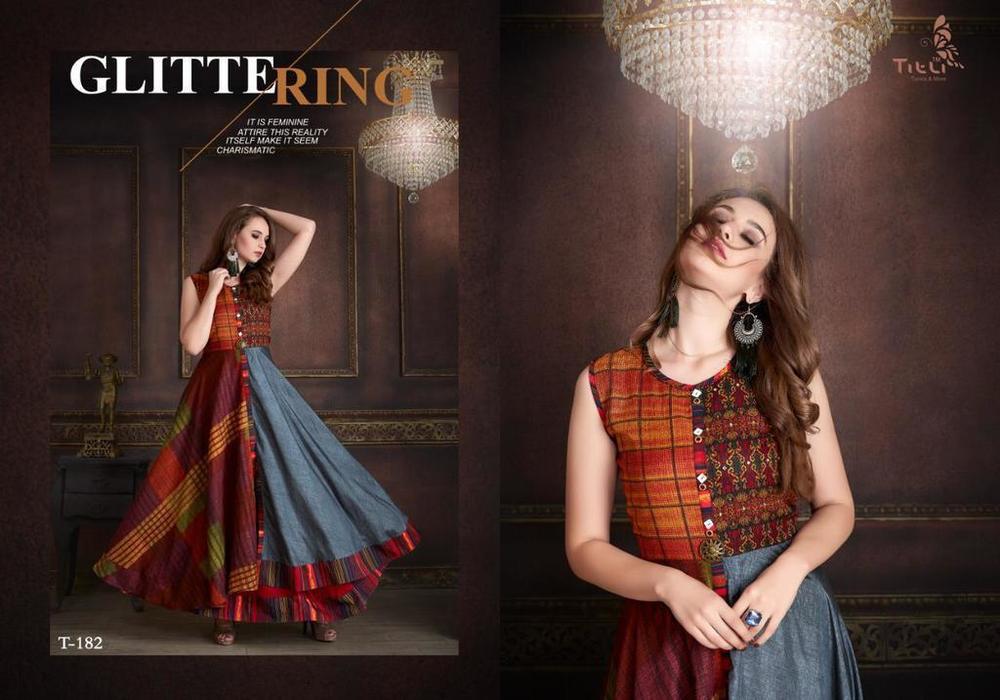 Yellow Heavy Print Designer Kurtis