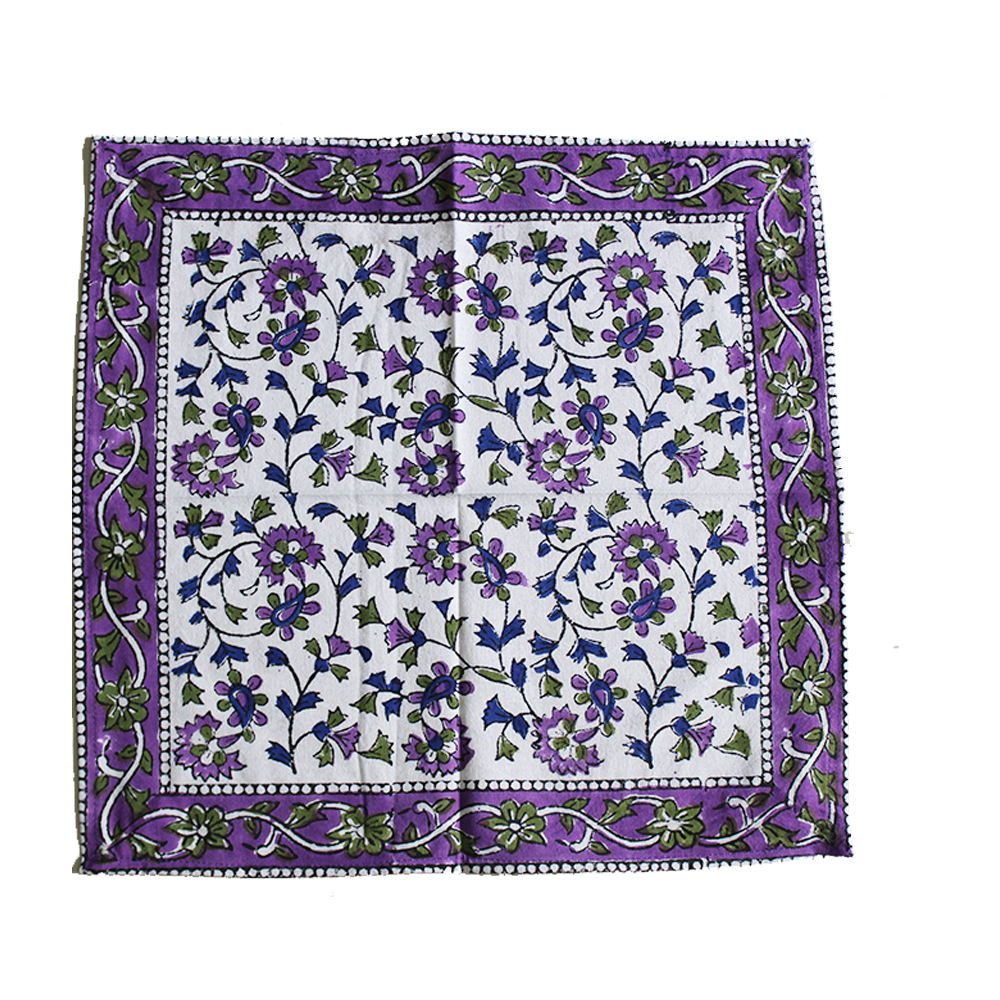 Violet /Green / White Printed Table Mat