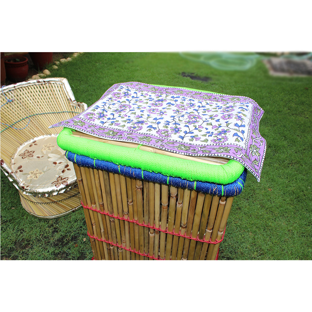 Violet /Green / White Printed Table Mat