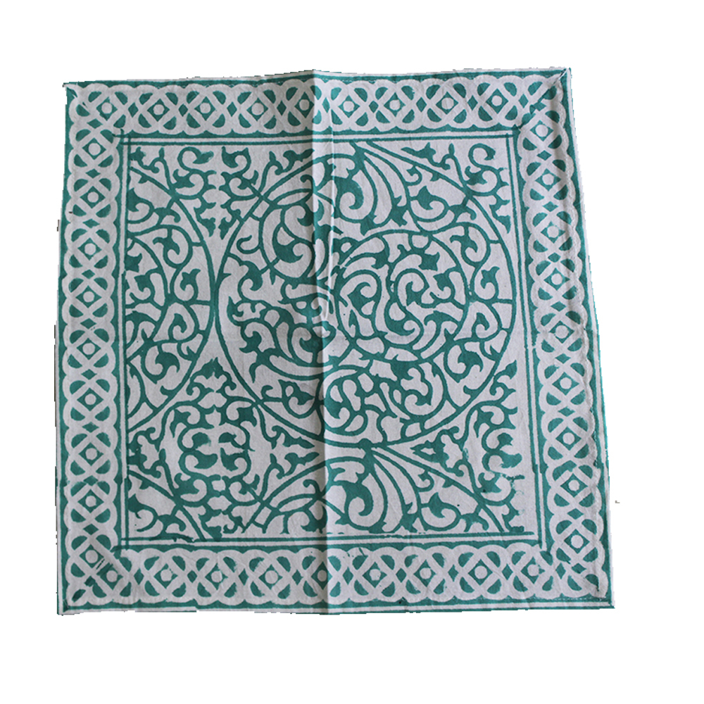 Green / White Dinner Cloth Table Mat Printed