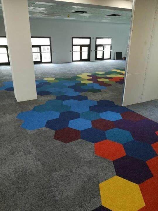Multi Color Hexagonal Carpet Tiles