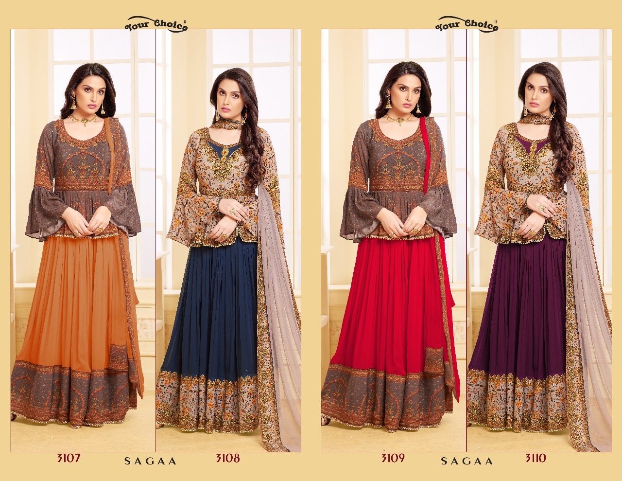 Red Stylish Heavy Anarkali Salwar Suits