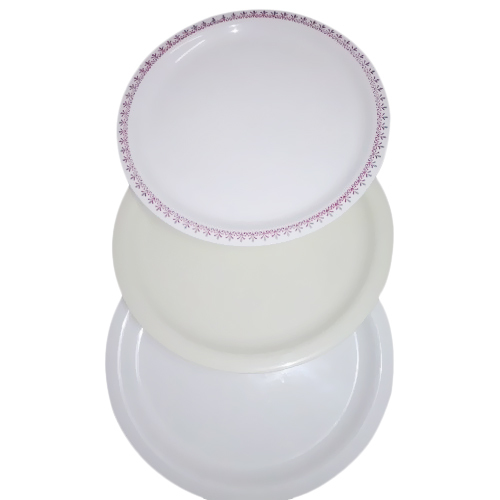 Round Plastic Platter - Custom Size, Plain or Printed Design | Ideal for Hotels and Restaurants, Packaged in Carton